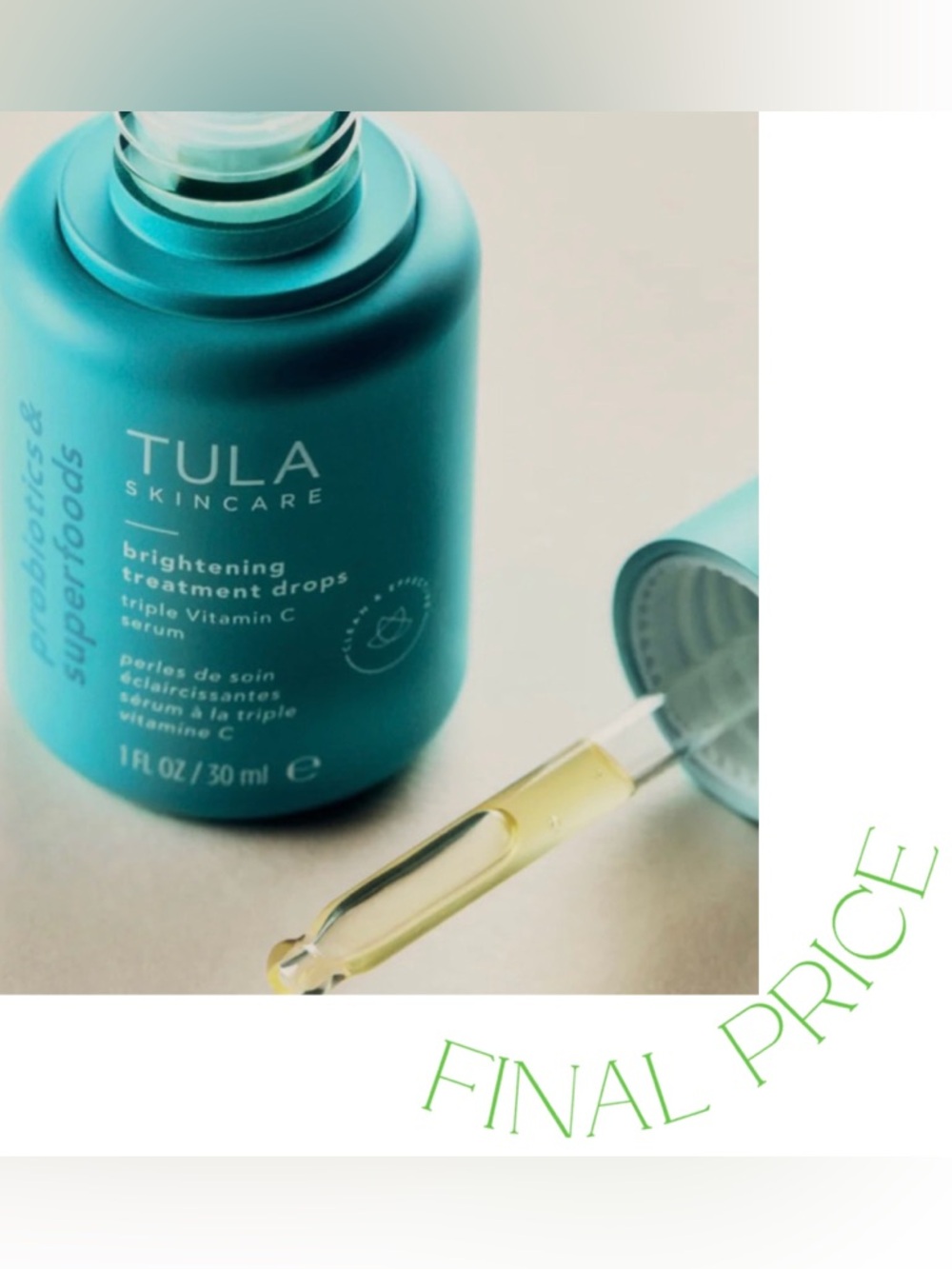 ✅ FINAL PRICE Tula Skincare Brightening Treatment Drops Triple Vitamin C Serum